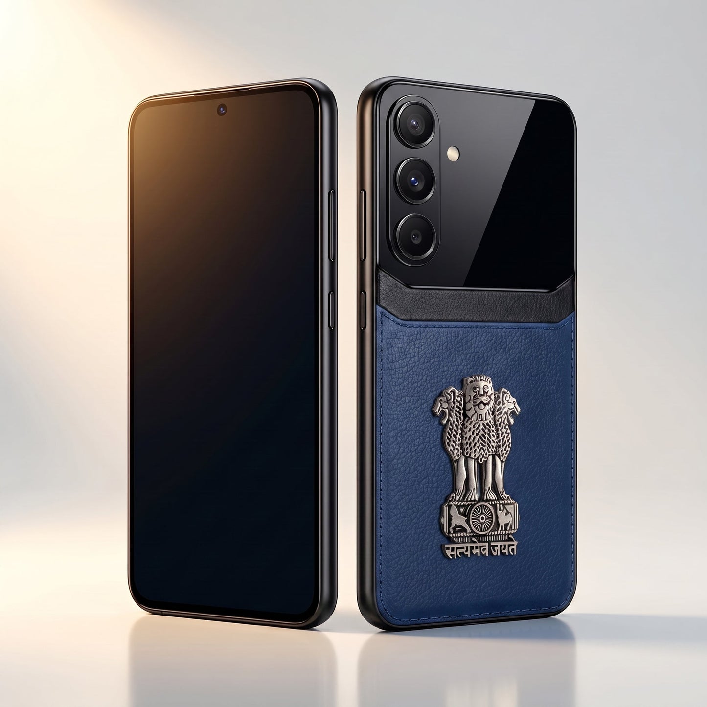 Galaxy A36 5G Satyamev Jayate 3D Metal Leather Back Case