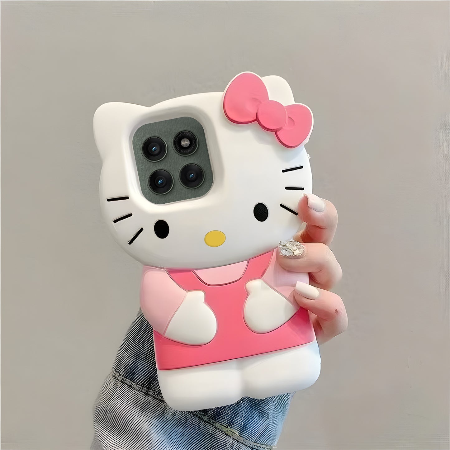 Motorola Edge 60 Pro 5G Cute Kitty 3D Cartoon Soft Silicone Cover