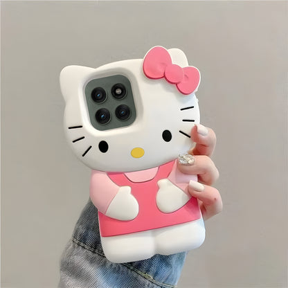 Motorola Edge 60 Pro 5G Cute Kitty 3D Cartoon Soft Silicone Cover