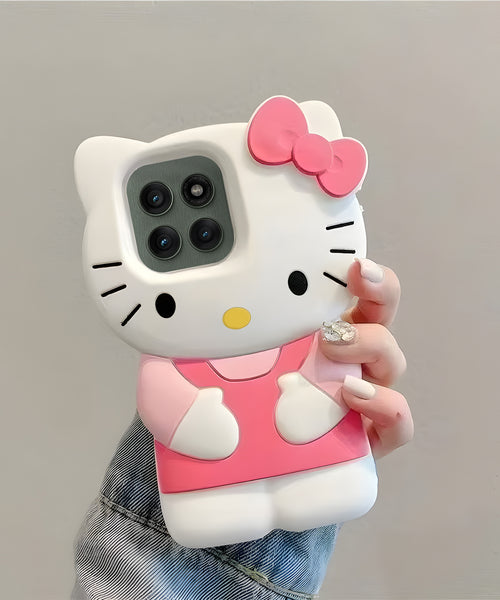 Motorola Edge 60 Pro 5G Cute Kitty 3D Cartoon Soft Silicone Cover