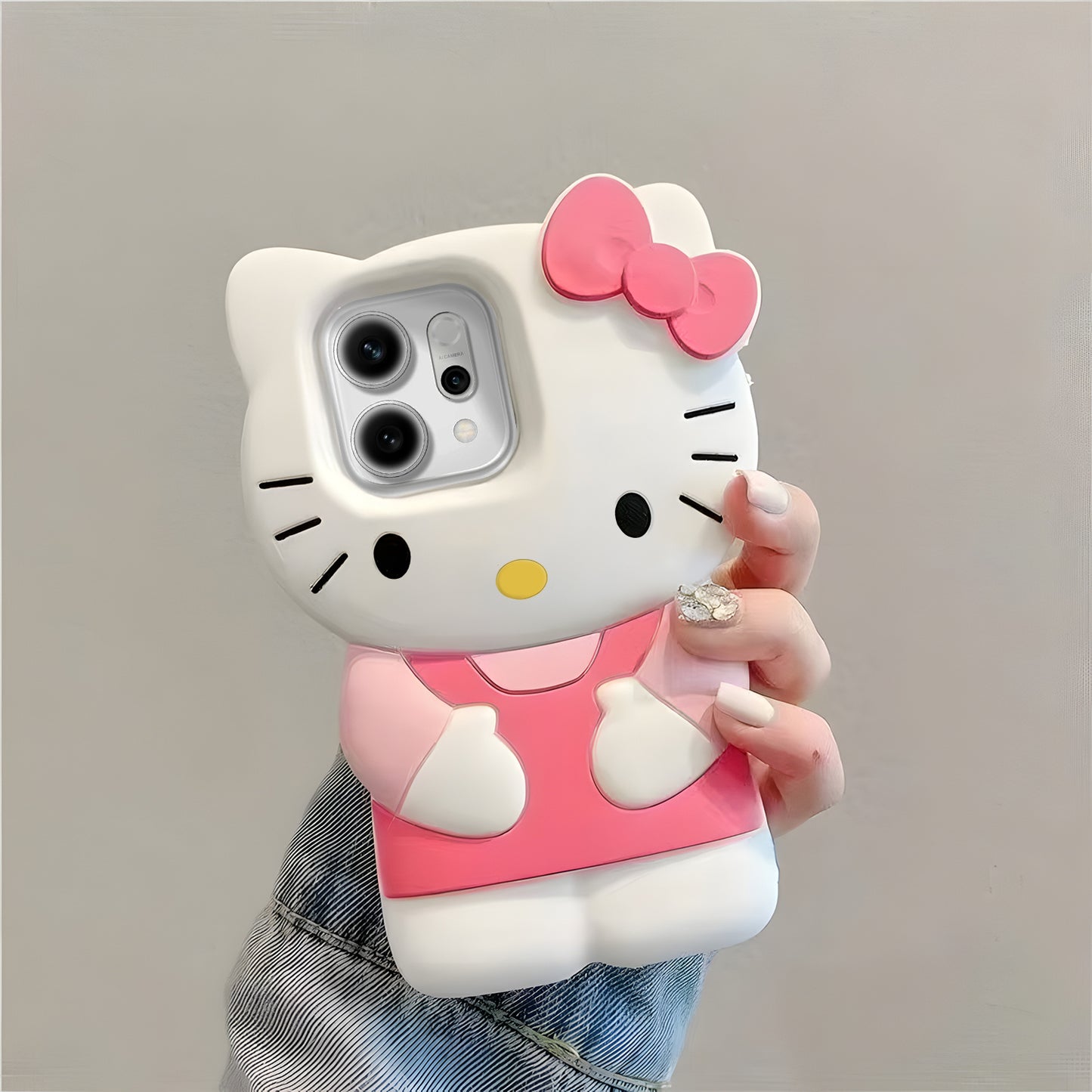 Oppo Reno 14 5G Cute Kitty 3D Cartoon Soft Silicone Cover