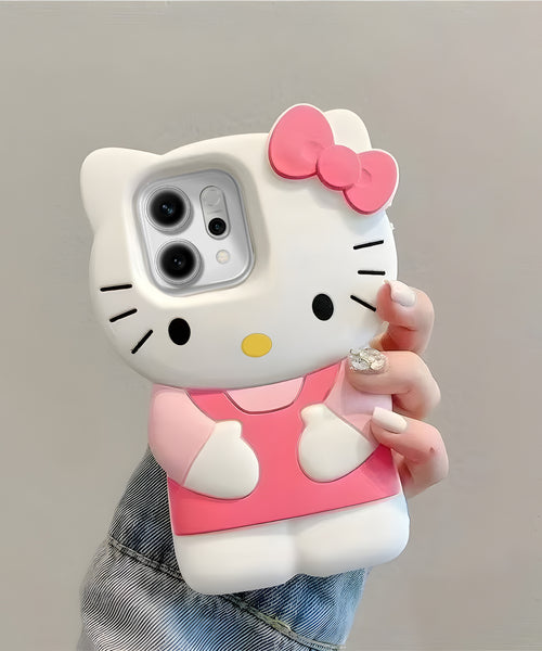 Oppo Reno 14 5G Cute Kitty 3D Cartoon Soft Silicone Cover