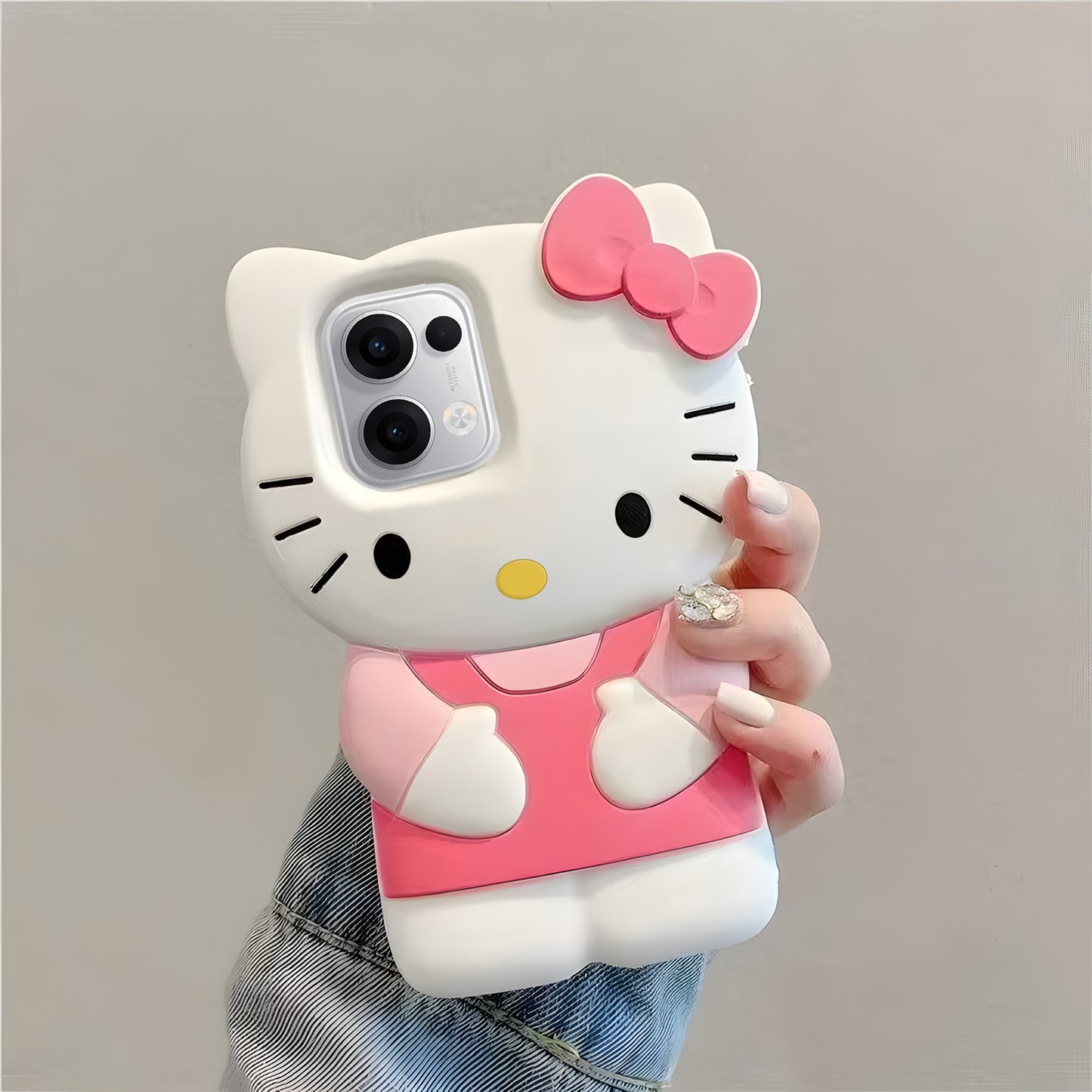 Oppo Reno 13 5G Cute Kitty 3D Cartoon Soft Silicone Cover