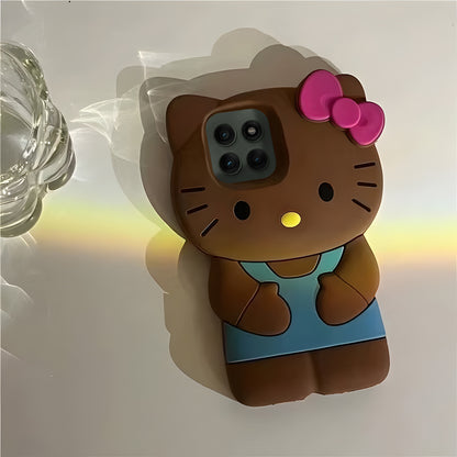 Motorola Edge 60 Pro 5G Cute Kitty 3D Cartoon Soft Silicone Cover