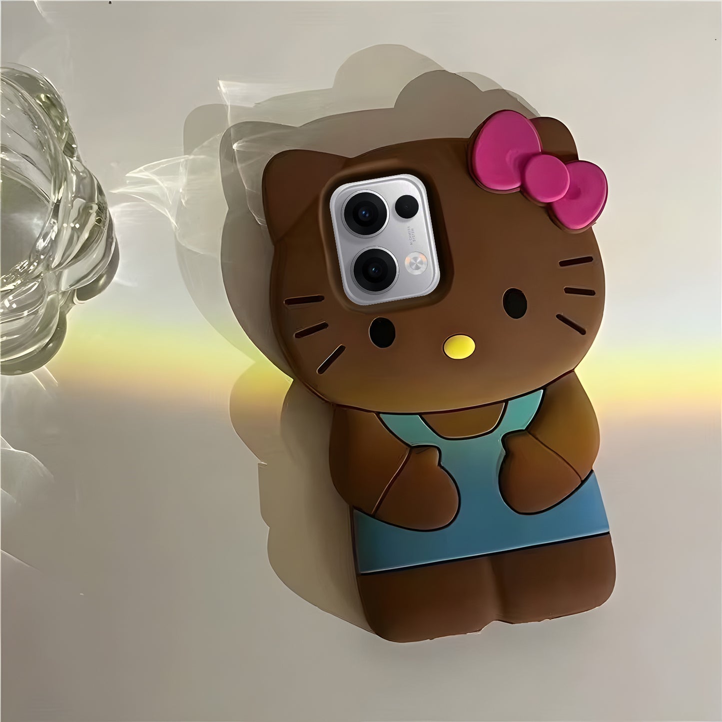 Oppo Reno 13 5G Cute Kitty 3D Cartoon Soft Silicone Cover
