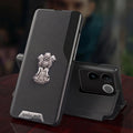 Vivo T2 Pro 5G Metal Satyamev Jayate 2-in-1 Emblem Half-Window Leather Flip Case