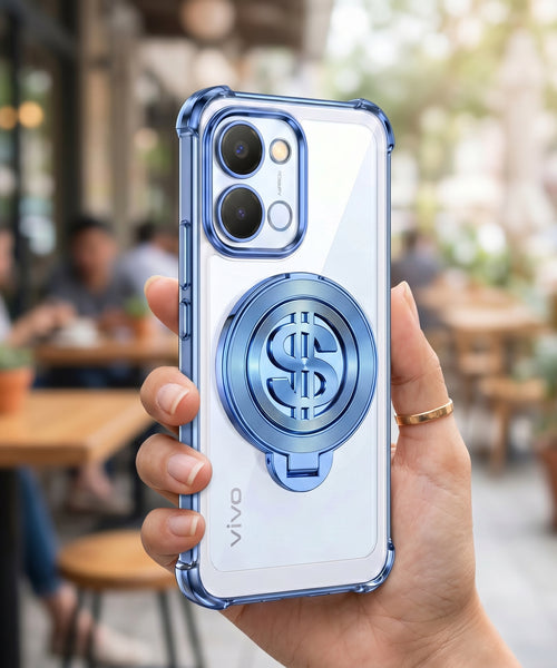 Vivo T5x 5G Four Corner Airbags 100% Original Astro Money Magnet Rotating Dollar Case