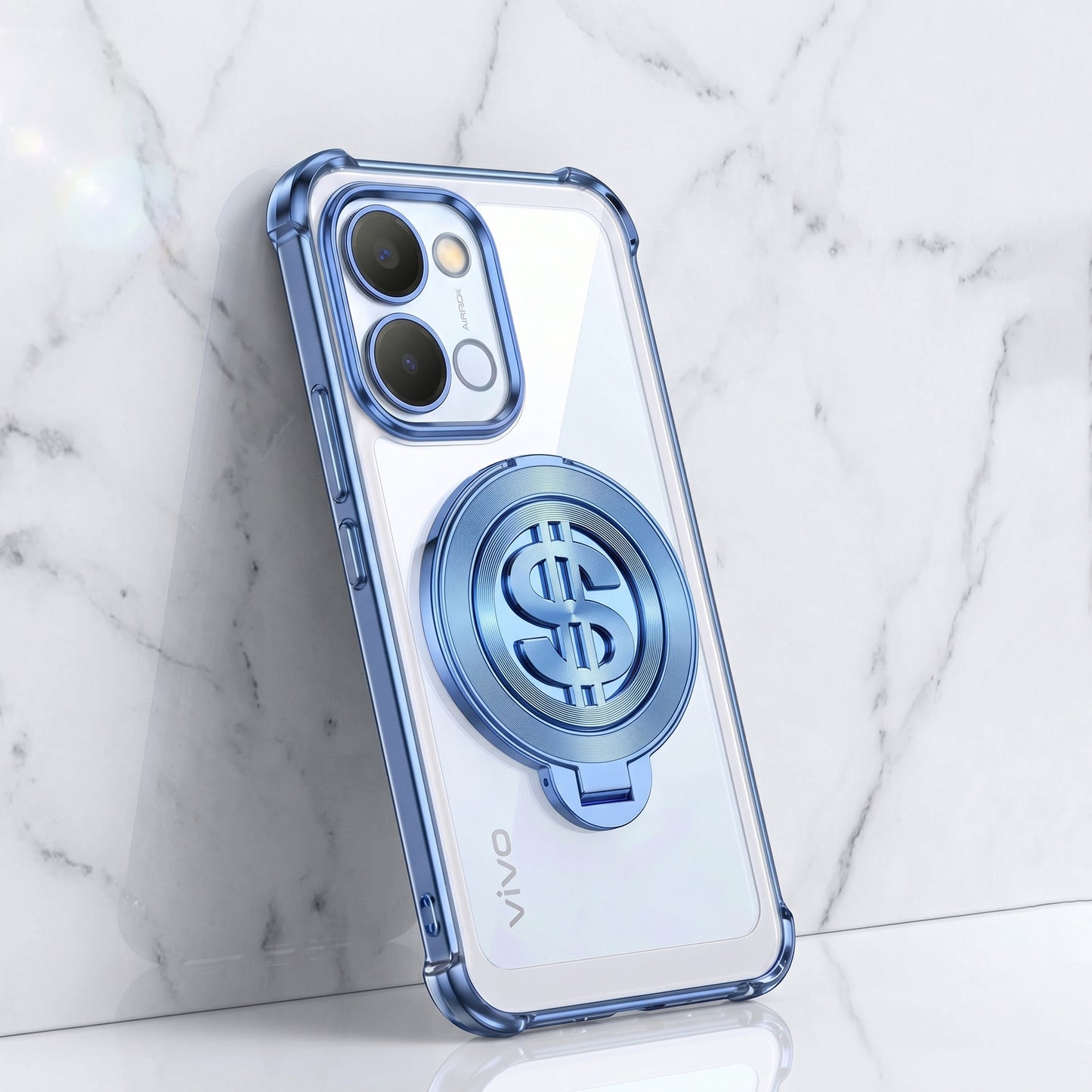 Vivo T5x 5G Four Corner Airbags 100% Original Astro Money Magnet Rotating Dollar Case
