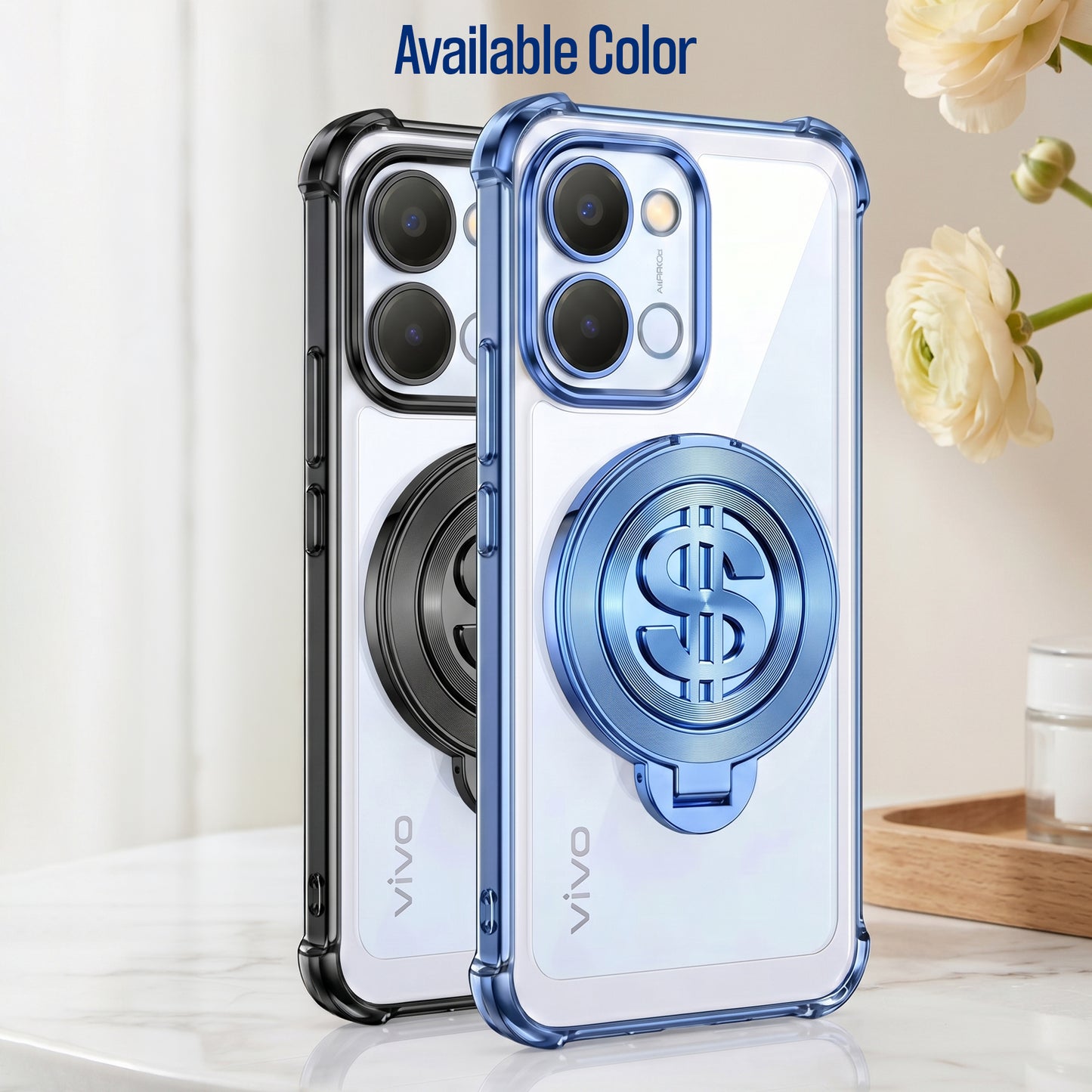 Vivo T5x 5G Four Corner Airbags 100% Original Astro Money Magnet Rotating Dollar Case