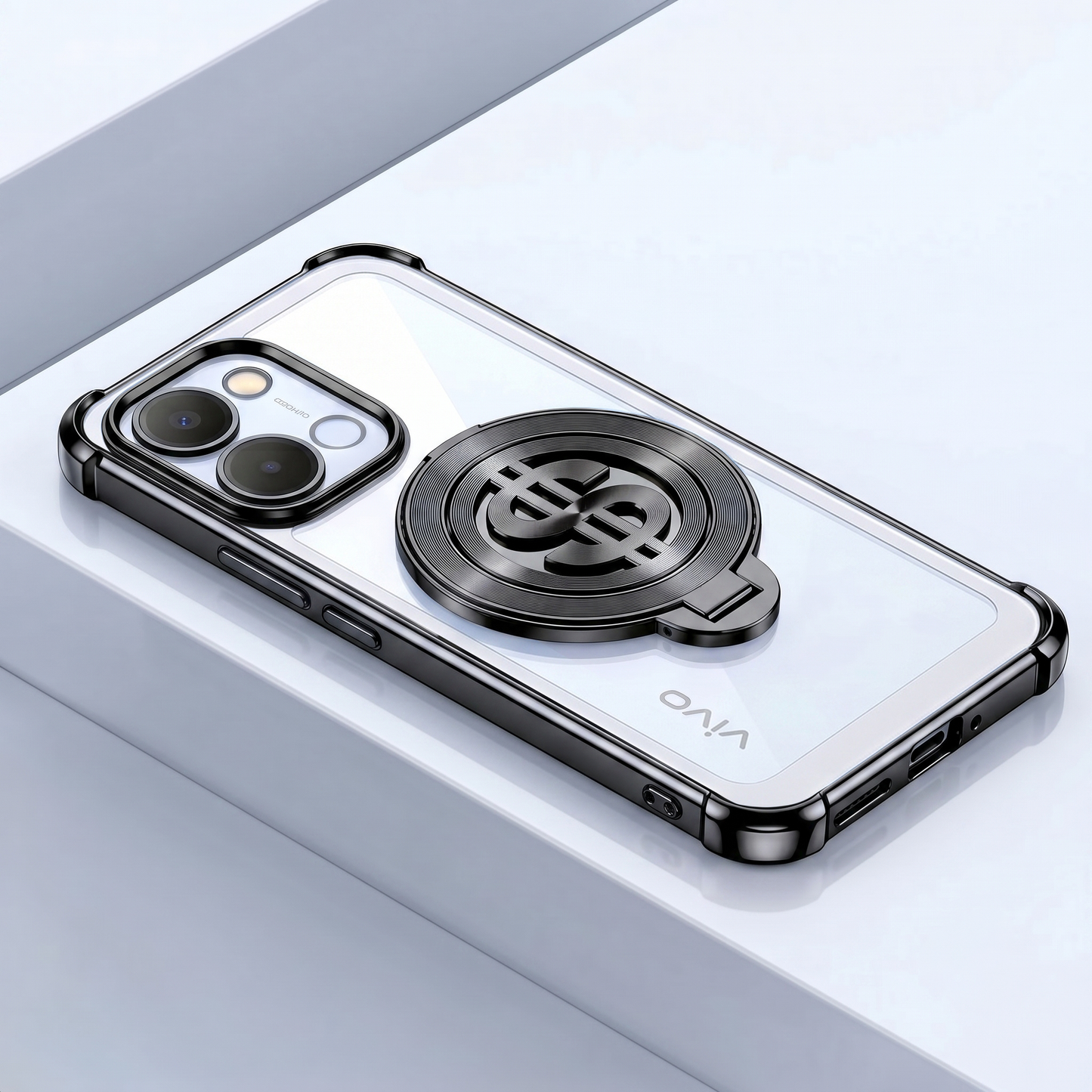 Vivo T5x 5G Four Corner Airbags 100% Original Astro Money Magnet Rotating Dollar Case