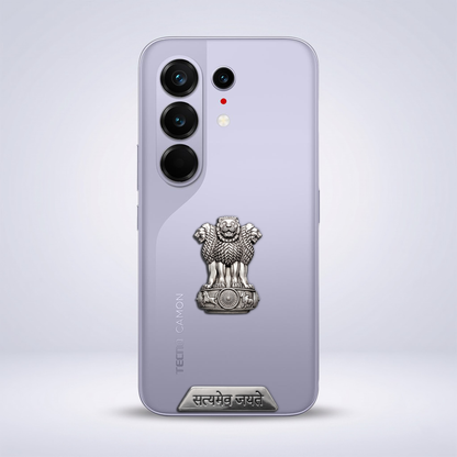Tecno Camon 50 Ultra 5G Compatible Satyamev Jayate 3D Metal Emblem Sticker