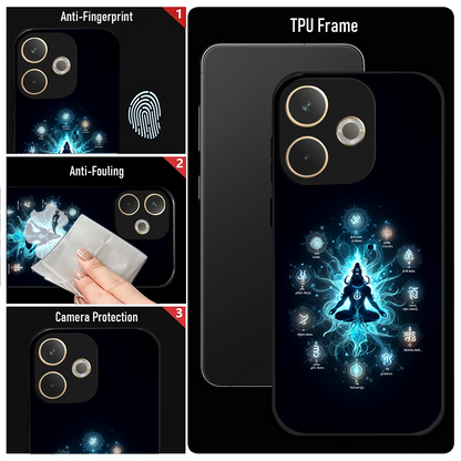 Oppo A5 Pro 5G Premium Acrylic Shockproof Glass Back Case (Meditation)