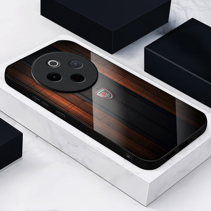 Vivo T4 5G Premium Acrylic Shockproof Glass Back Case (Carbon Oak)
