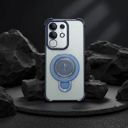 Vivo T4x 5G Luxury Four Corner Invincible Bracket Ring Stand Case