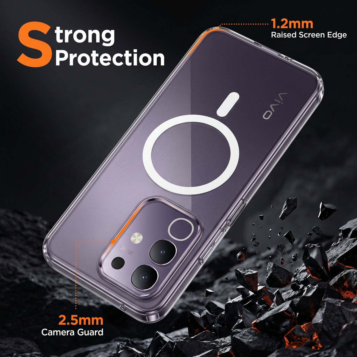 Vivo T4x 5G Clear Anti-Yellow MagSafe Protective Case