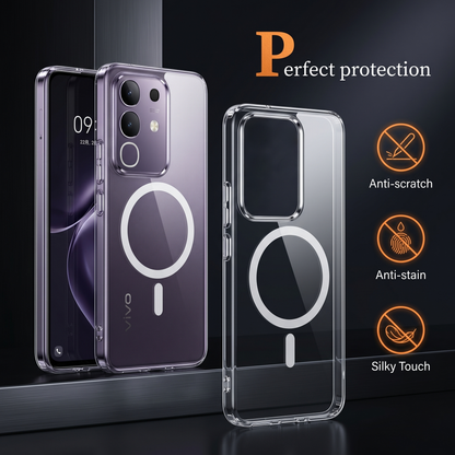 Vivo T4x 5G Clear Anti-Yellow MagSafe Protective Case