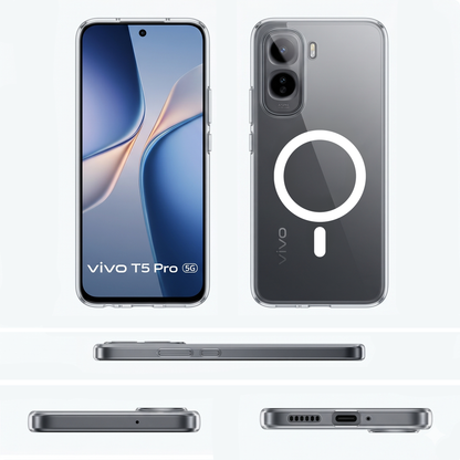 Vivo T5 Pro 5G Clear Anti-Yellow MagSafe Protective Case