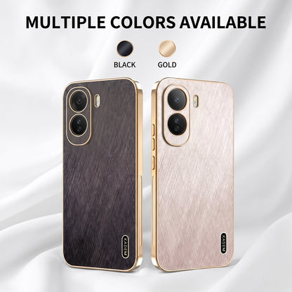 Vivo T5 Pro 5G Premium Electroplated Frame Gold Thread Pattern Soft Case