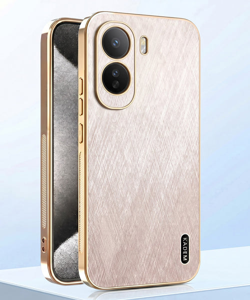 Vivo T5 Pro 5G Premium Electroplated Frame Gold Thread Pattern Soft Case