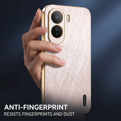 Vivo T5 Pro 5G Premium Electroplated Frame Gold Thread Pattern Soft Case