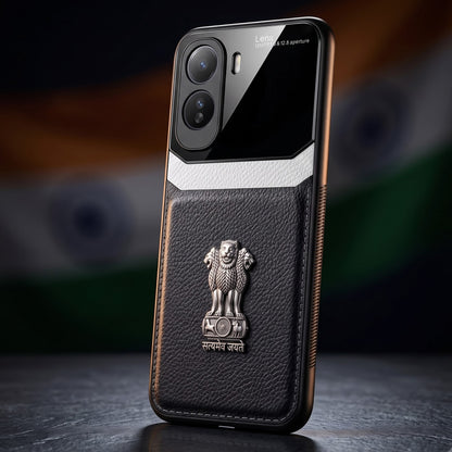 Vivo T5 Pro 5G Satyamev Jayate 3D Metal Leather Back Case
