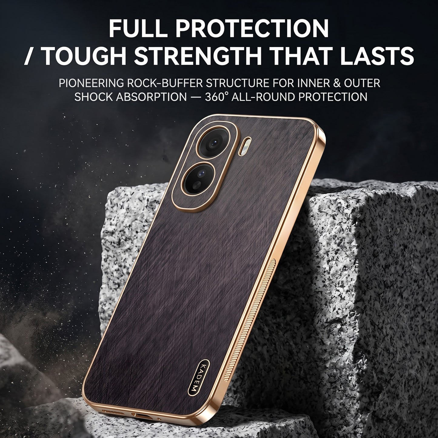 Vivo T5 Pro 5G Premium Electroplated Frame Gold Thread Pattern Soft Case