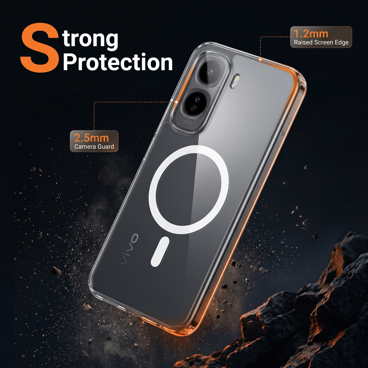 Vivo T5 Pro 5G Clear Anti-Yellow MagSafe Protective Case