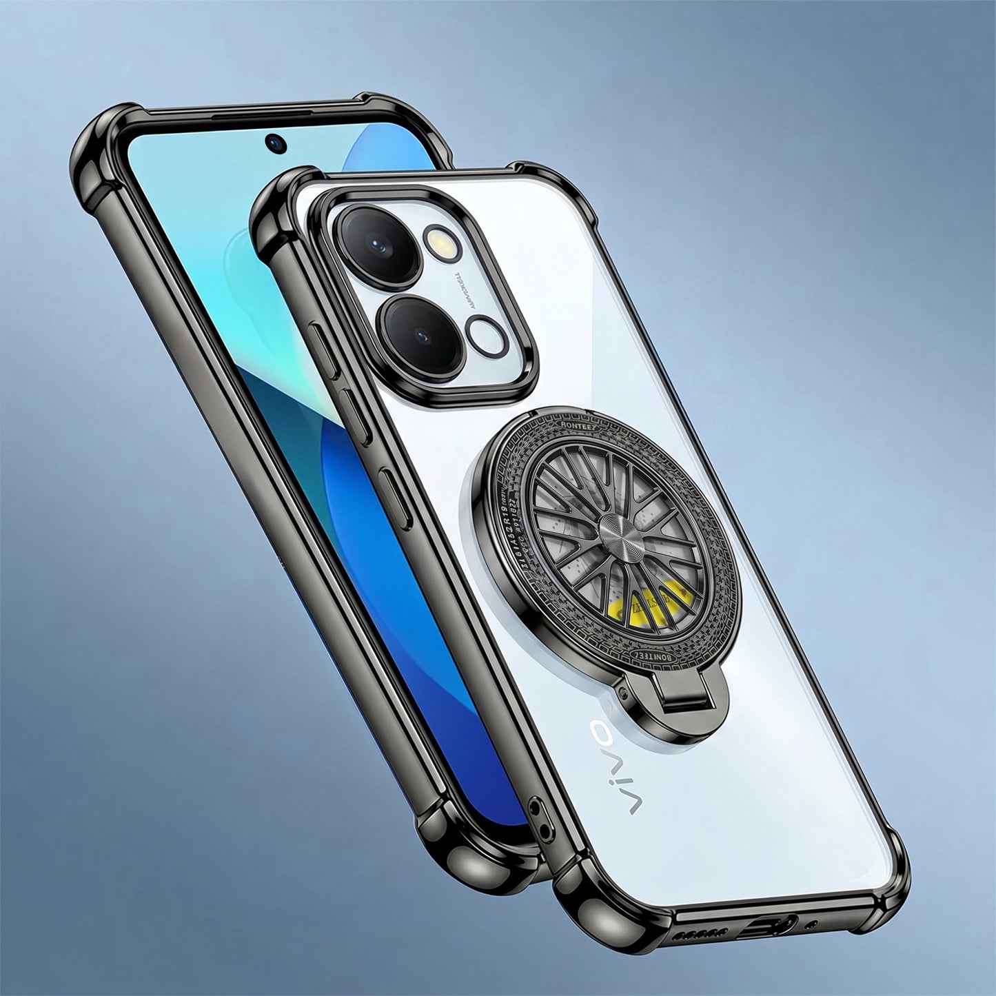 Vivo T5x 5G Premium Stress Buster Wheel Rotating Shockproof Airbags Case