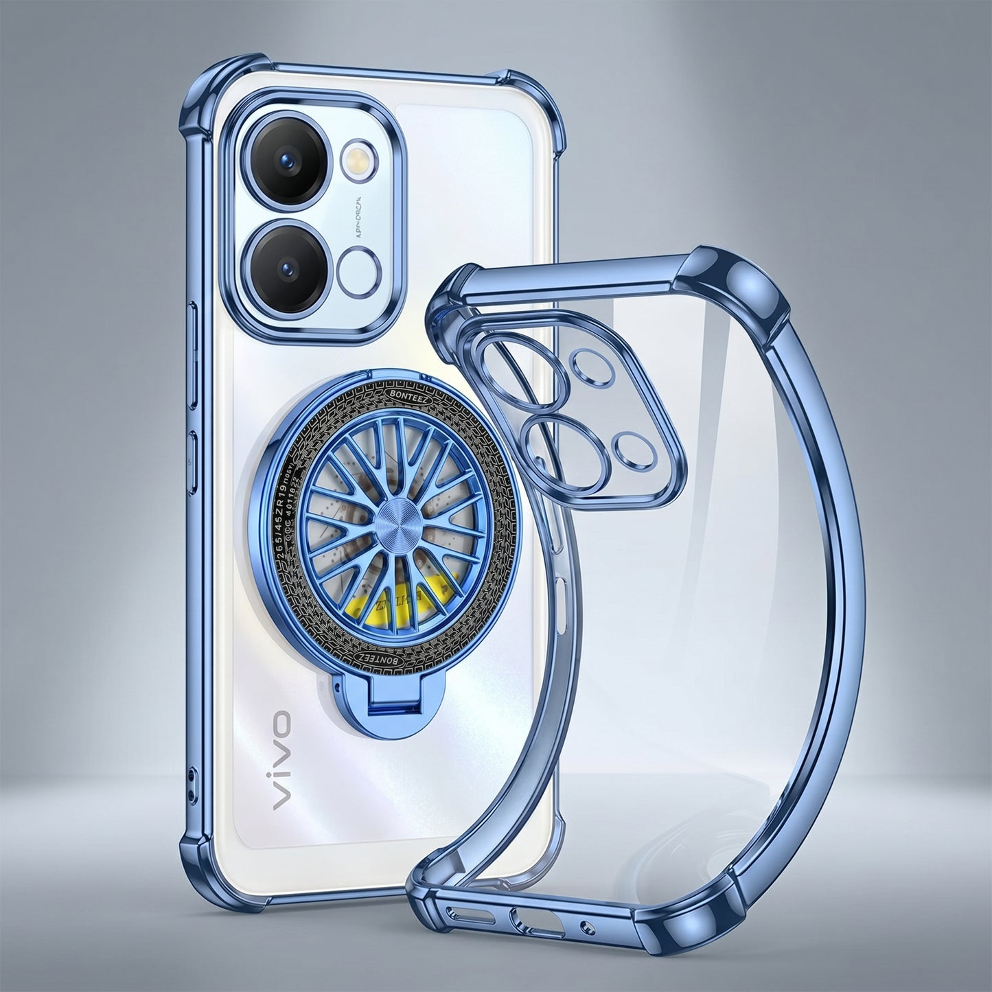 Vivo T5x 5G Premium Stress Buster Wheel Rotating Shockproof Airbags Case