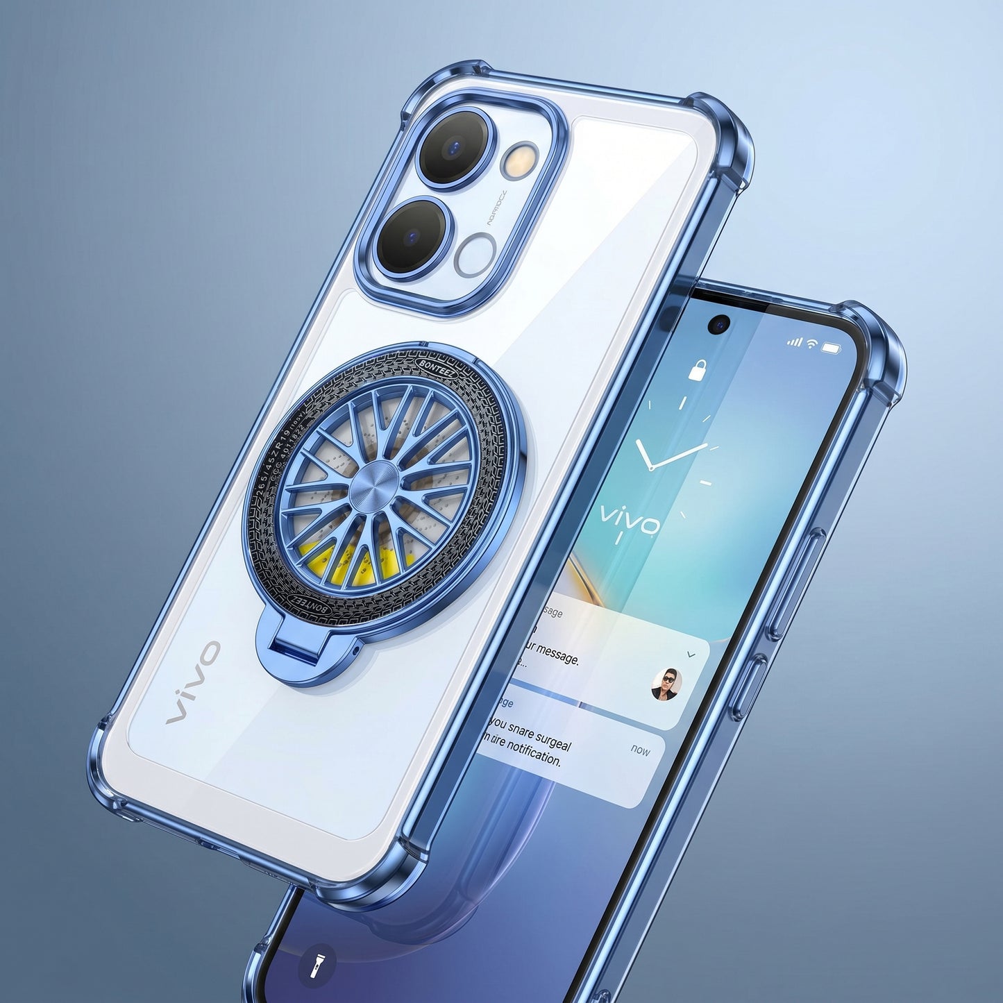 Vivo T5x 5G Premium Stress Buster Wheel Rotating Shockproof Airbags Case