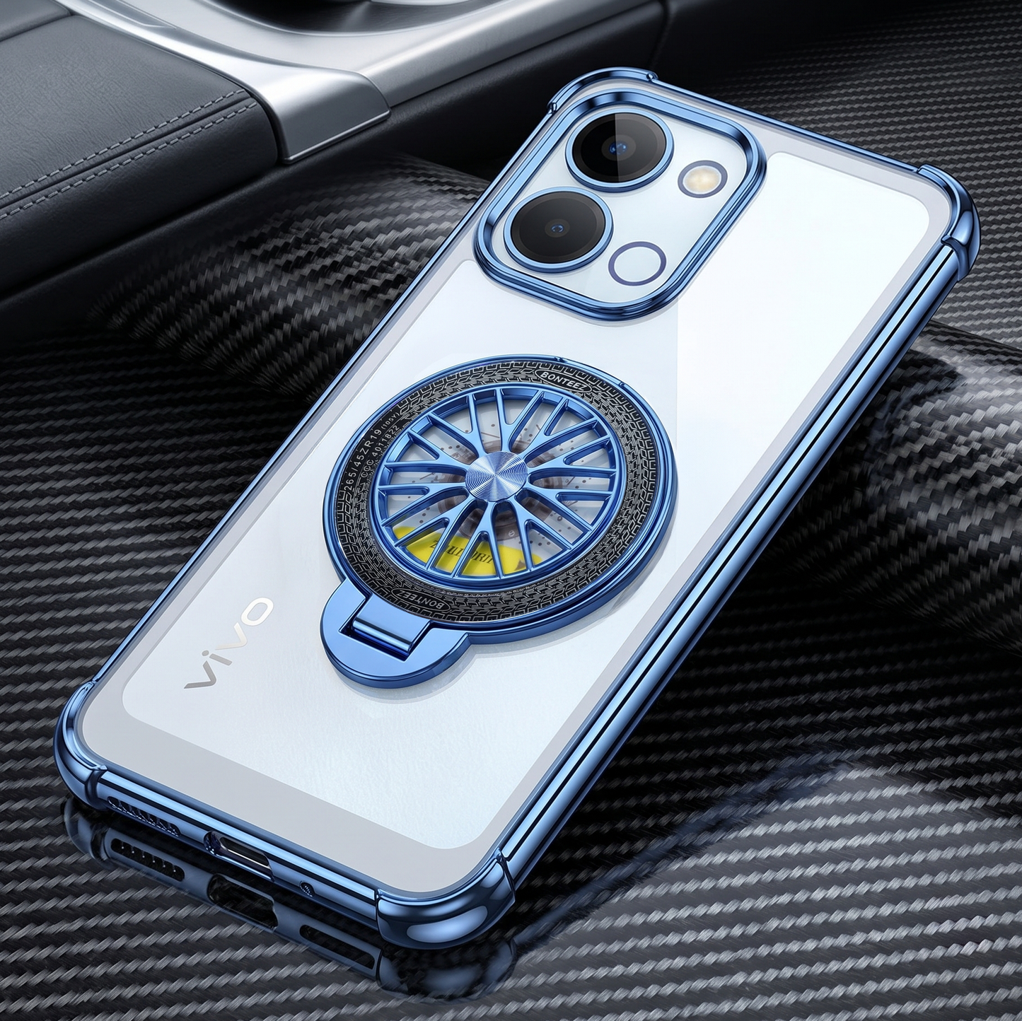 Vivo T5x 5G Premium Stress Buster Wheel Rotating Shockproof Airbags Case