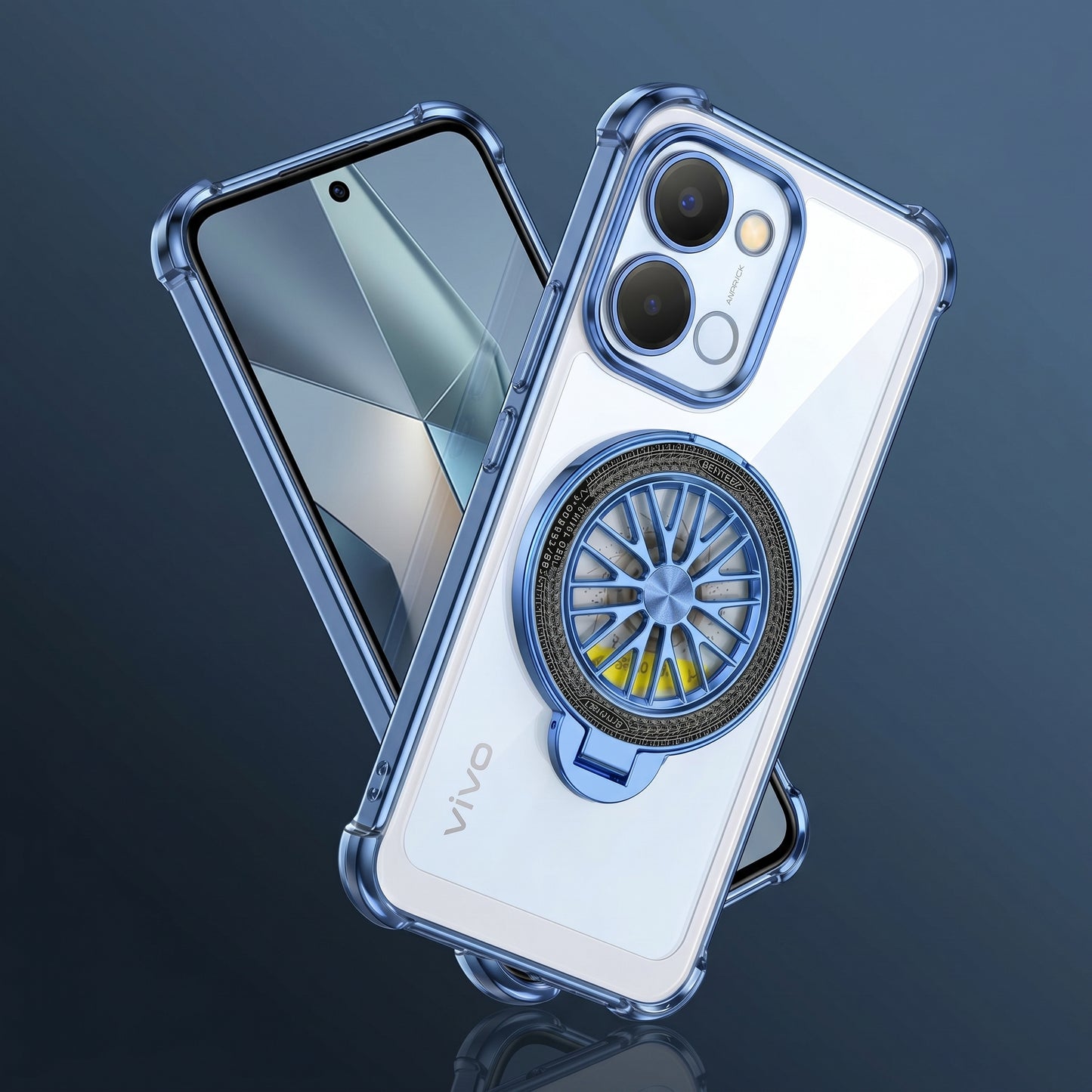 Vivo T5x 5G Premium Stress Buster Wheel Rotating Shockproof Airbags Case