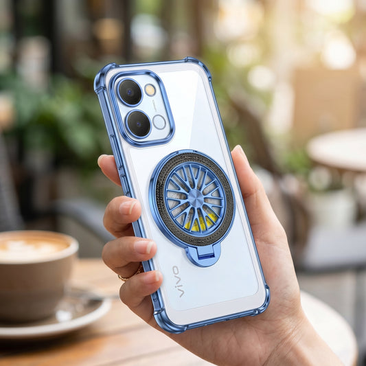 Vivo T5x 5G Premium Stress Buster Wheel Rotating Shockproof Airbags Case