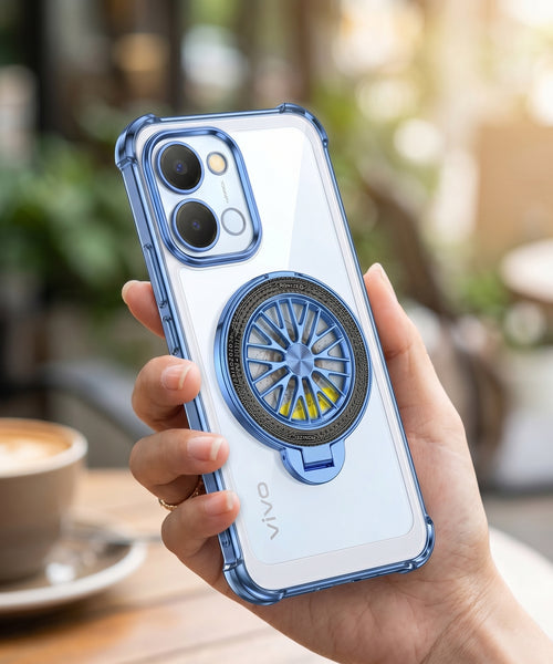 Vivo T5x 5G Premium Stress Buster Wheel Rotating Shockproof Airbags Case