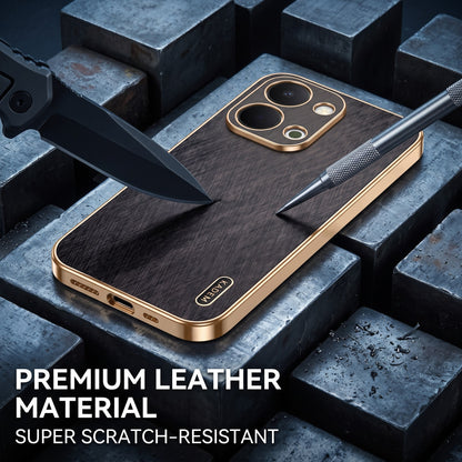 Vivo T5X 5G Premium Electroplated Frame Gold Thread Pattern Soft Case