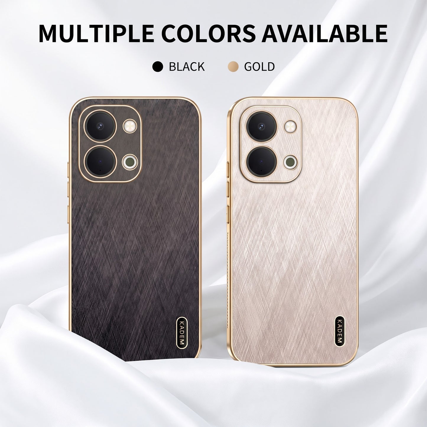Vivo T5X 5G Premium Electroplated Frame Gold Thread Pattern Soft Case