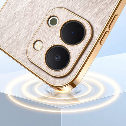 Vivo T5X 5G Premium Electroplated Frame Gold Thread Pattern Soft Case