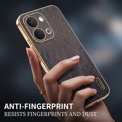 Vivo T5X 5G Premium Electroplated Frame Gold Thread Pattern Soft Case