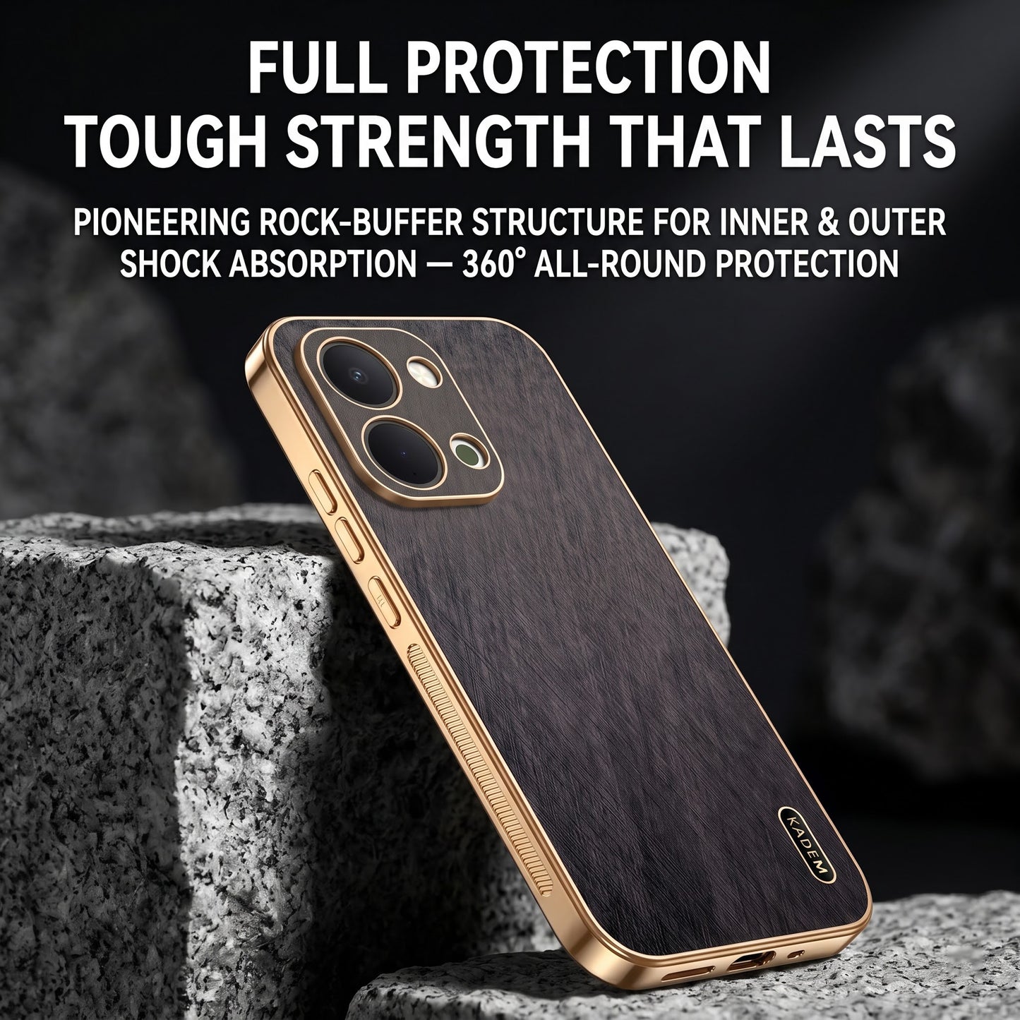 Vivo T5X 5G Premium Electroplated Frame Gold Thread Pattern Soft Case