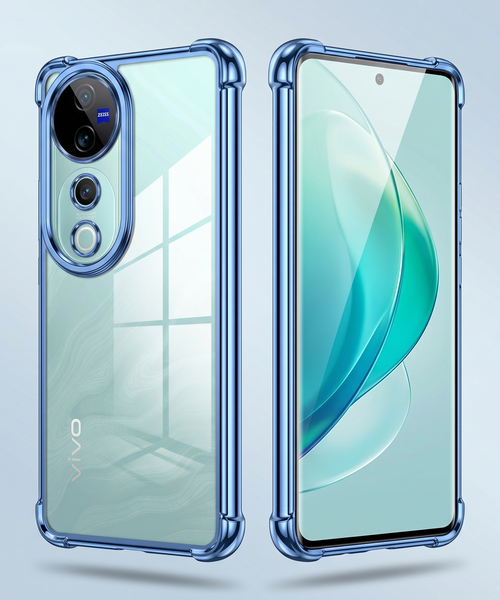 Vivo V40 Pro 5G Anti-Yellow Electroplating Transparent Airbags Case