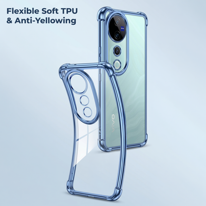 Vivo V40 Pro 5G Anti-Yellow Electroplating Transparent Airbags Case