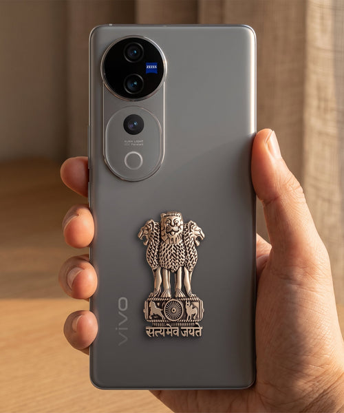 Vivo V40 Pro 5G Compatible Satyamev Jayate 3D Metal Emblem Sticker