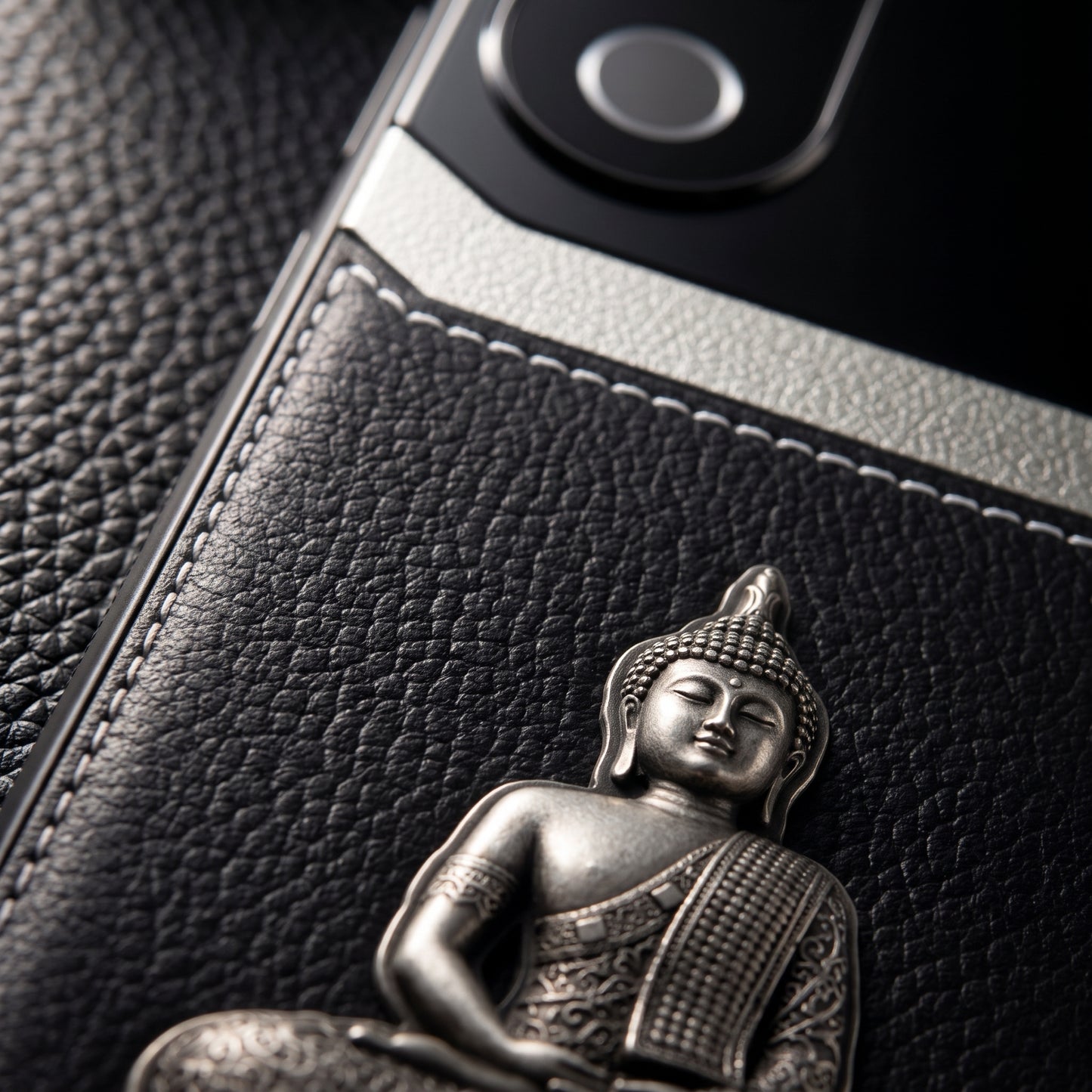 Vivo V50 5G Buddha Spiritual 3D Metal Protective Leather Back Case