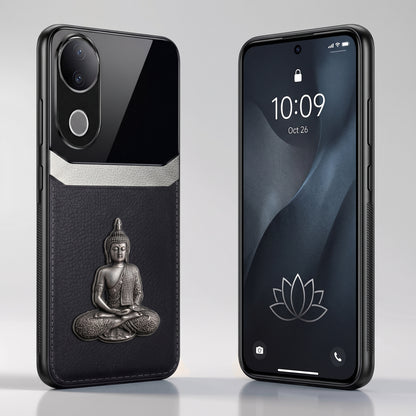 Vivo V50 5G Buddha Spiritual 3D Metal Protective Leather Back Case