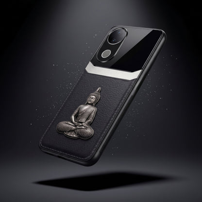 Vivo V50 5G Buddha Spiritual 3D Metal Protective Leather Back Case