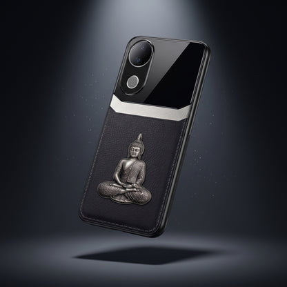 Vivo V50 5G Buddha Spiritual 3D Metal Protective Leather Back Case