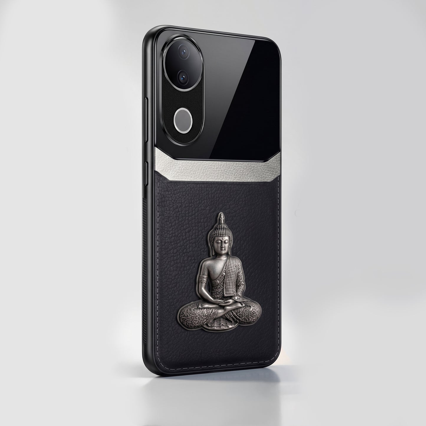Vivo V50 5G Buddha Spiritual 3D Metal Protective Leather Back Case