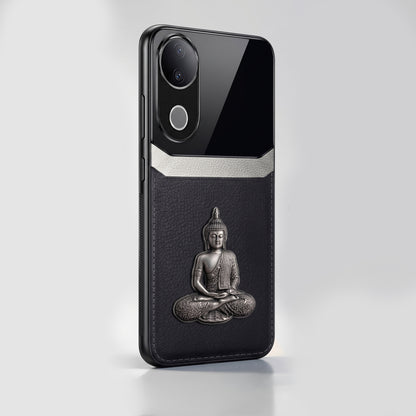 Vivo V50 5G Buddha Spiritual 3D Metal Protective Leather Back Case