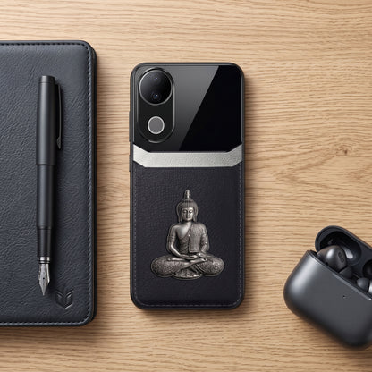 Vivo V50 5G Buddha Spiritual 3D Metal Protective Leather Back Case