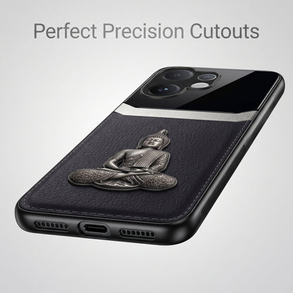 Vivo V60 5G Buddha Spiritual 3D Metal Protective Leather Back Case